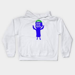 eat sleep poop repeat Kids Hoodie